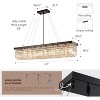 Siljoy Rectangle K9 Crystal Chandelier, Contemporary Pendant Light Fixture, Height Adjustable for Dining Room Kitchen Island - 3 of 4