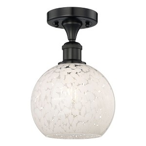 White Mouchette - 1 Light Semi-Flush Mount In Modern Style-10.13 Inches Tall and 8 Inches Wide - 1 of 1