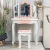 Memoryfield Kids Vanity, Girls Vanity Table with Mirror,Stool & Drawer - 2 of 4