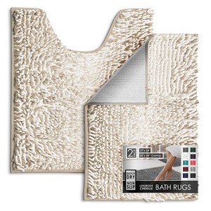 Hearth & Harbor Bathroom Rugs, Machine Washable Chenille Bath Mat for Bathroom - 1 of 4