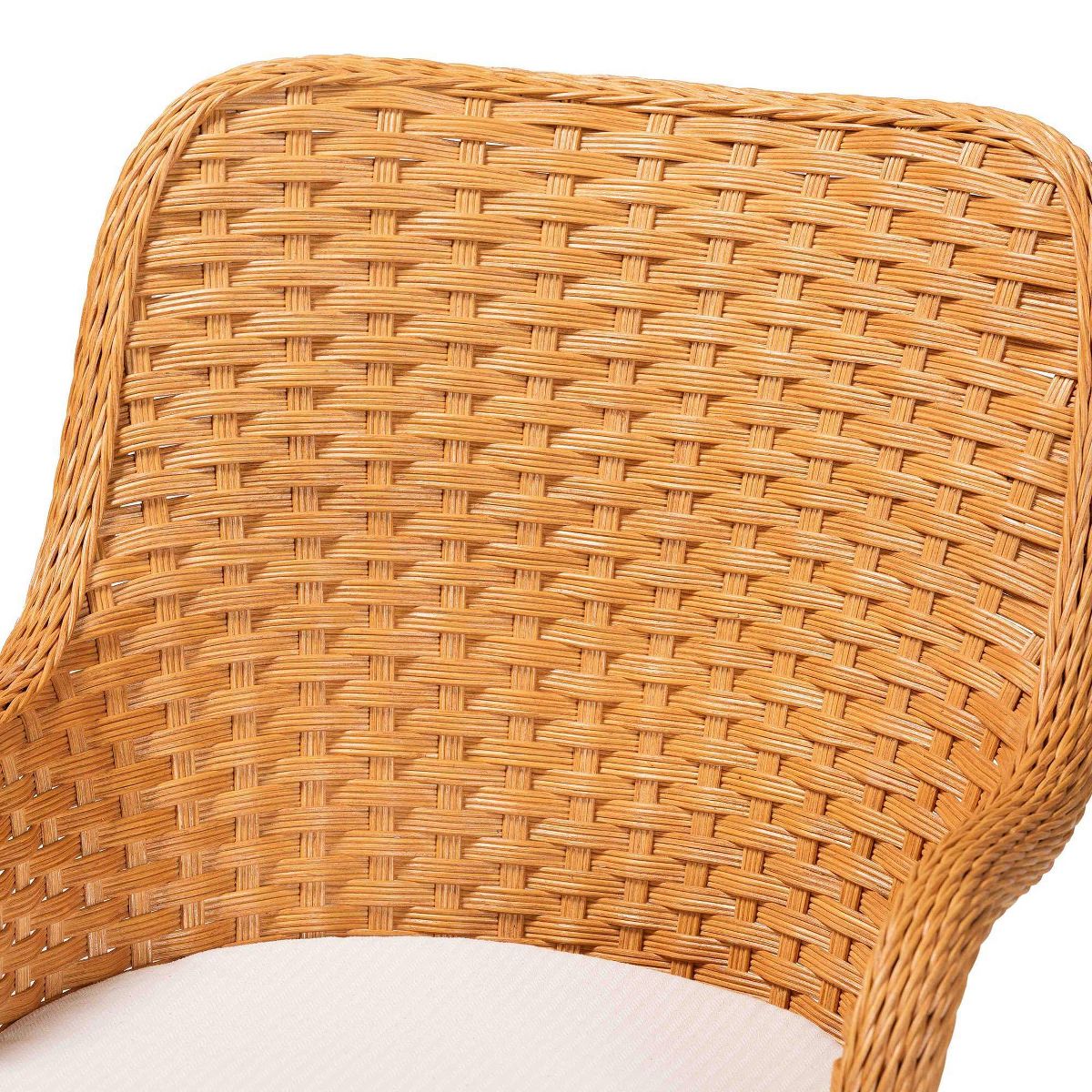 bali & pari Celsie Rattan Dining Chair Light Honey/White - thumbnail 4