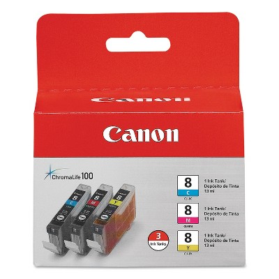 Canon CLI 8 Color Combination Ink Cartridges Standard Yield 3/Pack 0621B016