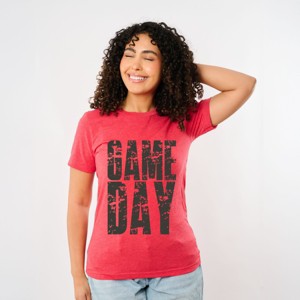 Game Day Block Distressed - Women's Short Sleeve Graphic T-Shirt - 1 of 4