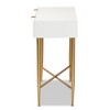 Baxton Studio Galia Wood and Metal 1 Drawer Console Table White/Gold: Chic Entryway Furniture, No Assembly Required - 4 of 4
