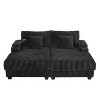 Loveseat Sofa Double Chaise Lounge Sleeper Sofa Bed Recliner Couch with Adjustable Back, Phone Holder, Cup Holders & Storage Compartments - ModernLuxe - 4 of 4