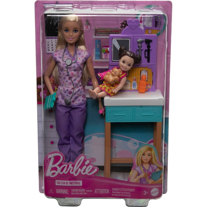 Barbie Pediatrician Doll and Doctor Playset with Accessories, Purple Scrubs (Target Exclusive), 5 of 8