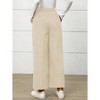 Coolmee Womens Corduroy Palazzo Pants Wide Leg Pants Button Front Zipper Straight Pants with Pockets - 4 of 4
