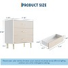 Modern White Chest of Drawers, 3 Drawer Dresser with Gold Handles and Legs, Wooden Nightstand with Drawers, Narrow Accent Cabinet End Table - 2 of 4