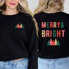 Simply Sage Market Women's Graphic Sweatshirt Merry and Bright Mountains Front and Back - 2 of 4