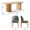 9-Piece Oval Dining Table Set, 79'' Pedestal Table with 8 Upholstered Linen Fabric Chairs, Modern Dining Room Furniture for 8-Maison Boucle - 3 of 4