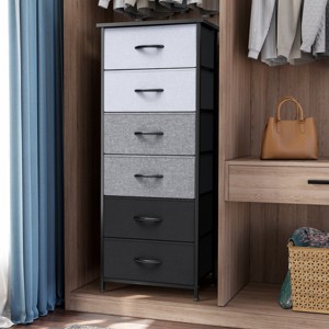 Crestlive Products Vertical Dresser for Bedroom Storage Tower with Sturdy Steel Frame Wood Top Easy Pull Fabric Bins - 1 of 4