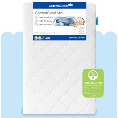 Organic Dream ComfortCloud Mini Crib Mattress - White