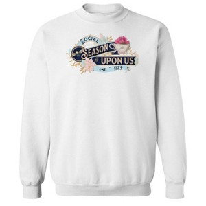 Rerun Island Women's Social Seasons Long Sleeve Oversized Graphic Cotton Sweatshirt - 1 of 2