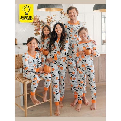 The Children's Place Mens Matching Family Glow In The Dark Long Sleeve Halloween Cotton Henley Pajamas