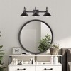 PAKOKULA 3-Lights Black Modemn Dimmable Bathroom Vanity Light with Metal Cone shade - 3 of 4