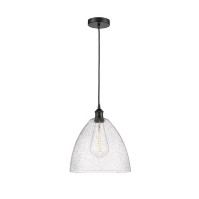 Edison Dome - 1 Light Cord Hung Mini Pendant In Industrial Style-13.75 Inches Tall and 12 Inches Wide