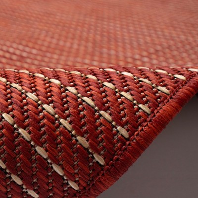 Chili Red Flat Woven Square Indoor/Outdoor Area Rug