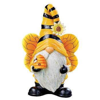Collections Etc Hand-Painted Outdoor Bumblebee Garden Gnome Statue NO SIZE Yellow