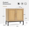 LIKEPAY Rattan Buffet 2-Door Storage Sideboard Cabinet with Adjustable Legs - 4 of 4