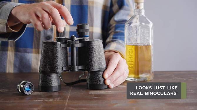 True Binocular Flask, Gameday Hidden Flask, Hidden Alcohol Barware Accessory, Black, Holds 16 oz, 2 of 11, play video