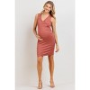 Hello Miz Women's V Neck Wrap Sleeveless Fitted Maternity Dress - 4 of 4