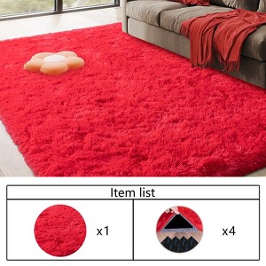 LOVEVOOK 4x6 Feet Area Rugs for Living Room Bedroom, Non-Slip Rug, Carpet for Home Dorm Decor, Comes with 4 Carpet Anti Slip Stickers - 1 of 4