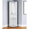 HomeRoots 75" White Wood Corner Bar Cabinet With Three Shelves - 2 of 4