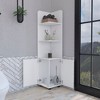 62H" Tall Corner Cabinet with 3-Tier Shelf and 2-Door - 2 of 4