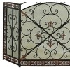 Royal Hampton Filigree Design Fireplace Screen, Traditional 3 Panel Metal - 4 of 4