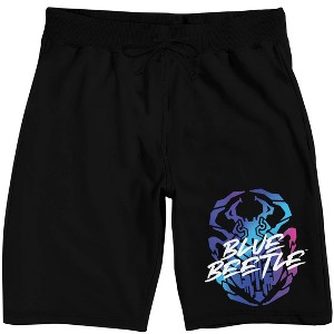 Blue Beetle Scarab Logo Men's Black Sleep Pajama Shorts - 1 of 4