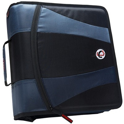 Case-it Dual Ring Zipper Binder, D-Ring, 2 Inches, Black