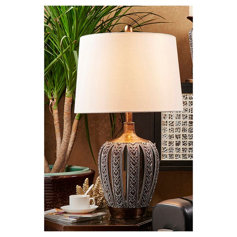 28.25&#34; Antique Polyresin Table Lamp (Includes CFL Light Bulb) Brown - Ore International, 3 of 5