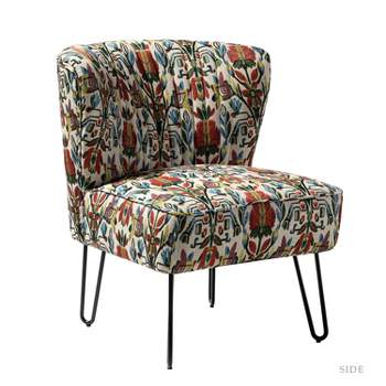 Bernarda Living Room Armless Accent Chair with Floral Pattern | Karat Home-FLORAL