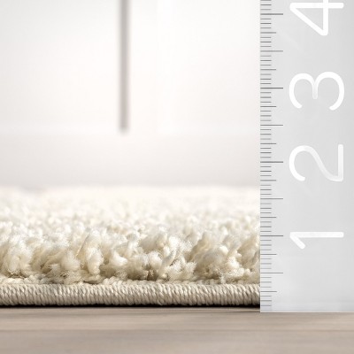 Carolyn Cream and Beige Square Shag Rug, 8 ft.