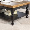 Philoree Wooden Traditional Coffee Table Antique Black and Oak - HOMES: Inside + Out: Rectangular with Fixed Shelf, Farmhouse Style - 4 of 4