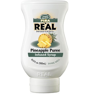 Reàl Infused Exotics Simply Squeeze Infused Syrup Pineapple 16.9oz Bottle for Mix- ologists, Chefs, Cooks
