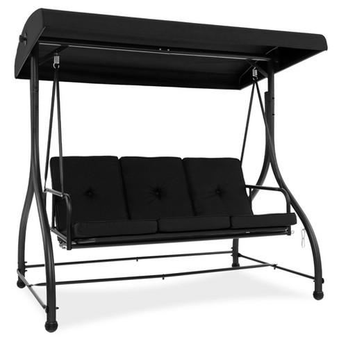 Tangkula Converting Patio Swing Chair Porch Swing Bed w/Adjustable Canopy & Thickened Cushion - image 1 of 4