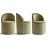 Dining Chairs Set of 3 Chenille Upholstered Dining Chair with Wheels Modern Round Dining Room Chair for Kitchen,Living Room -Tanpinhause - 2 of 4