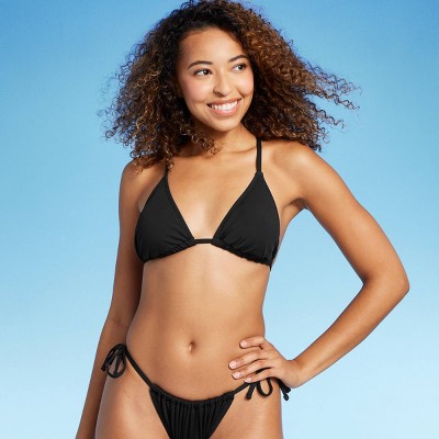 Women's Mesh Triangle Bikini Top - Shade & Shore™ Black Xl : Target