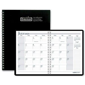 2025-2026 House of Doolittle 8.5" x 11" Academic Year Monthly Planner Faux Leather Cover Black - 1 of 4