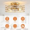 18" Bohemian Gold Smart Flush Mount Ceiling Fan with Light and Remote - 2 of 4