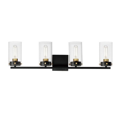 Maxim Lighting Pinn 4 - Light Vanity in  Black/Satin Brass