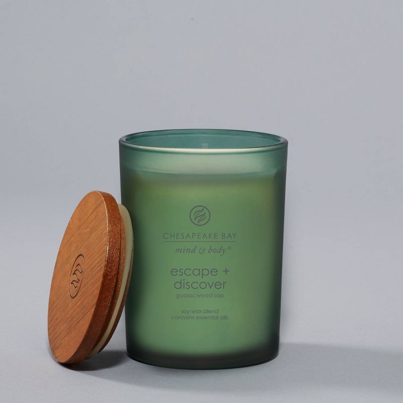 Frosted Glass Escape + Discover Lidded Jar Candle Green - Mind & Body by Chesapeake Bay Candle, 5 of 11