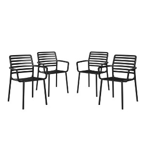 WestinTrends Playa Outdoor Stackable Polypropylene Plastic Resin Dining Armchairs (Set of 4) - 1 of 4
