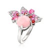 Ross-Simons Pink Opal and 0.68 ct. t.w. Multi-Gemstone Flower Ring in Sterling Silver - 3 of 4