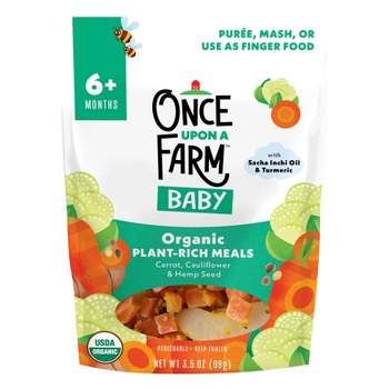 Once Upon a Farm Baby Organic Frozen Plant-Rich Meals with Carrot, Cauliflower & Hemp Seed - 3.5oz