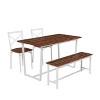 NicBex 4/6-Piece Industrial Style Dining Table Set & Backrest Chairs for Kitchen,Restaurant,Modern Dinette Set with Metal Frame Bench - 4 of 4