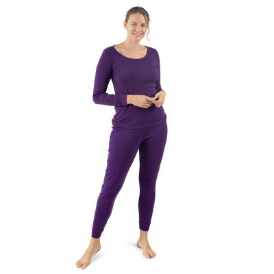 Leveret Womens Two Piece Cotton Pajamas Solid Dark Purple M : Target