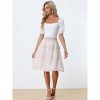 Allegra K Women's Floral Print Smocked Elastic Waist Midi Flowy Tiered Ruffle Skirt - 3 of 4