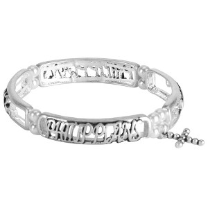 Dicksons 30-4970T Happiness Petal Cross Link One Size Silver Plated Metal Women's Charm Bracelet with Fold Over Clasp - 1 of 2